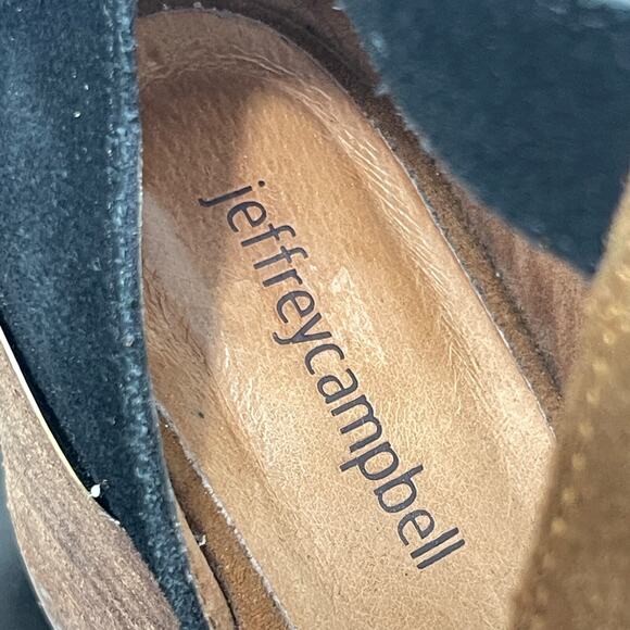 Jeffrey Campbell Cutout Ankle Boots Women 8.5 Brown Black Suede Western‎ - Picture 12 of 13